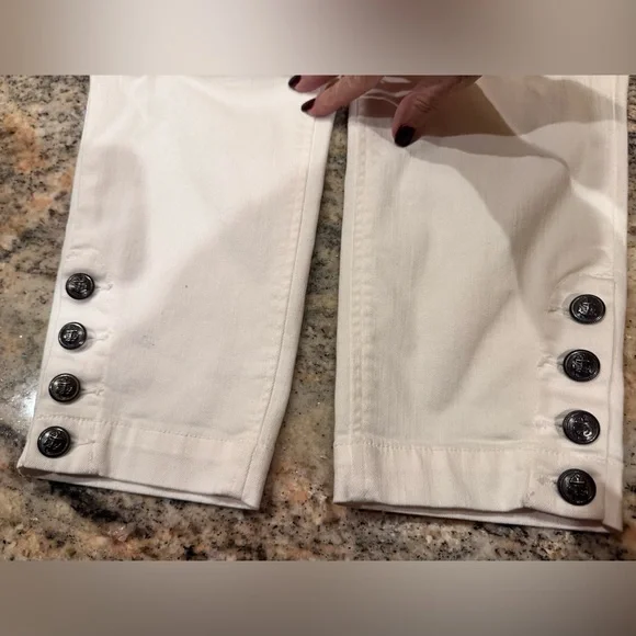 Talbots flawless 5 pocket petite. White Pants with adorable button accents. 10P - Picture 16 of 16